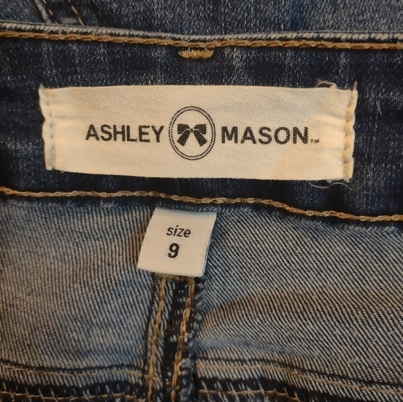 Ashley Mason size 9 women's jeans floral distressed design decorative - Picture 4 of 7